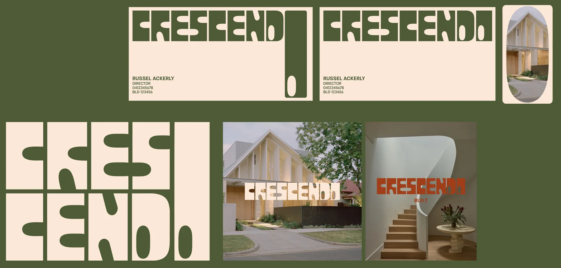 Block CRESCENDO layouts on cards, photos and posters
