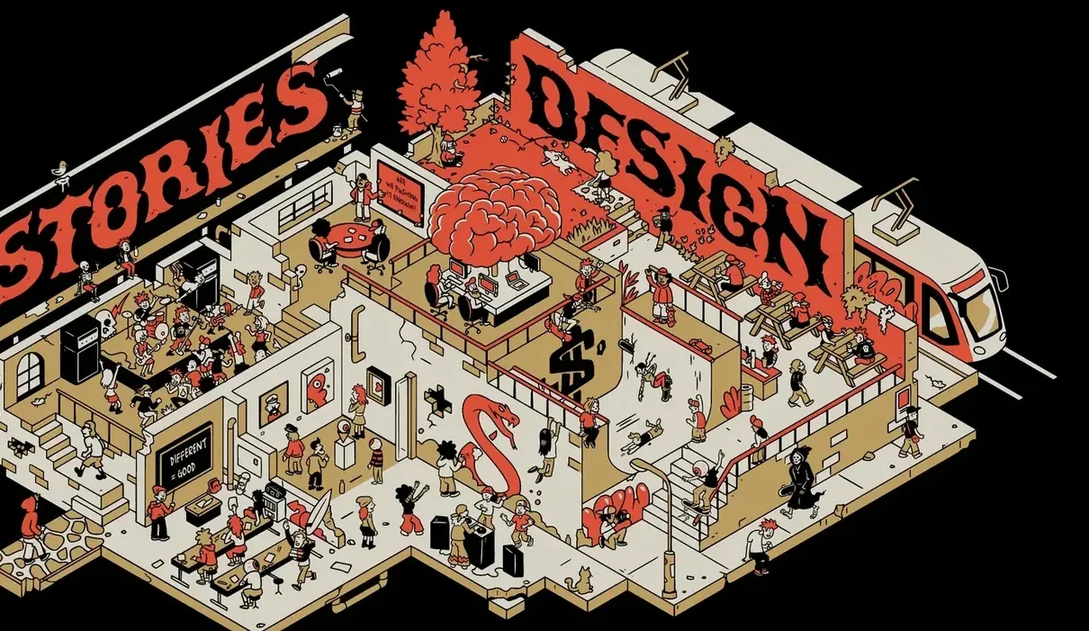 The Stories studio, drawn out