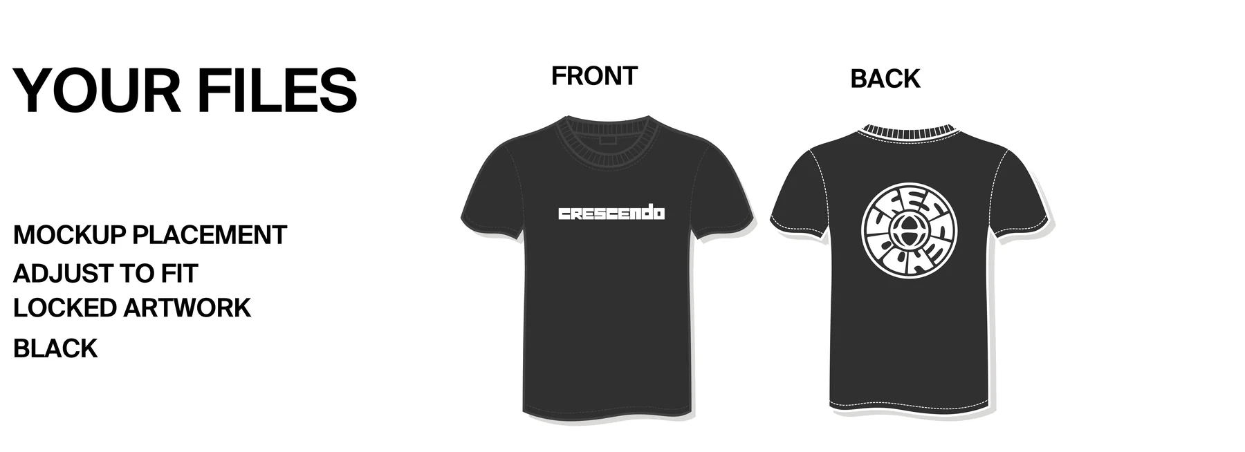 Print-ready tee files with placement